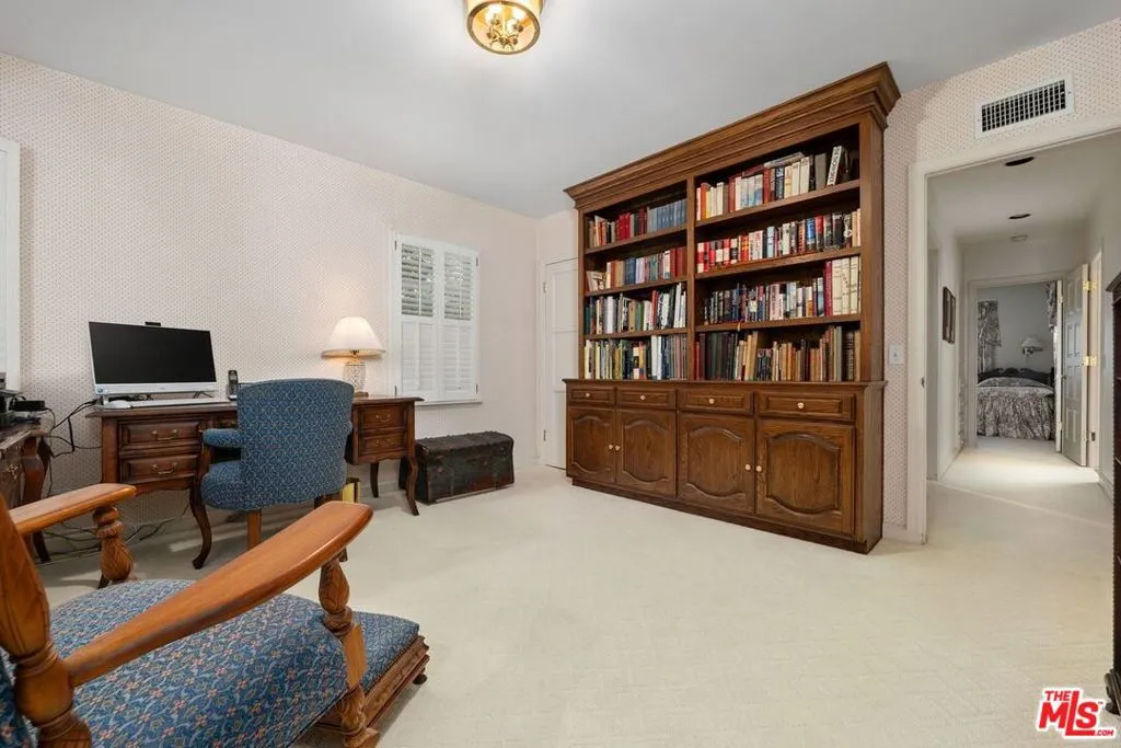 Office with built-in bookcase