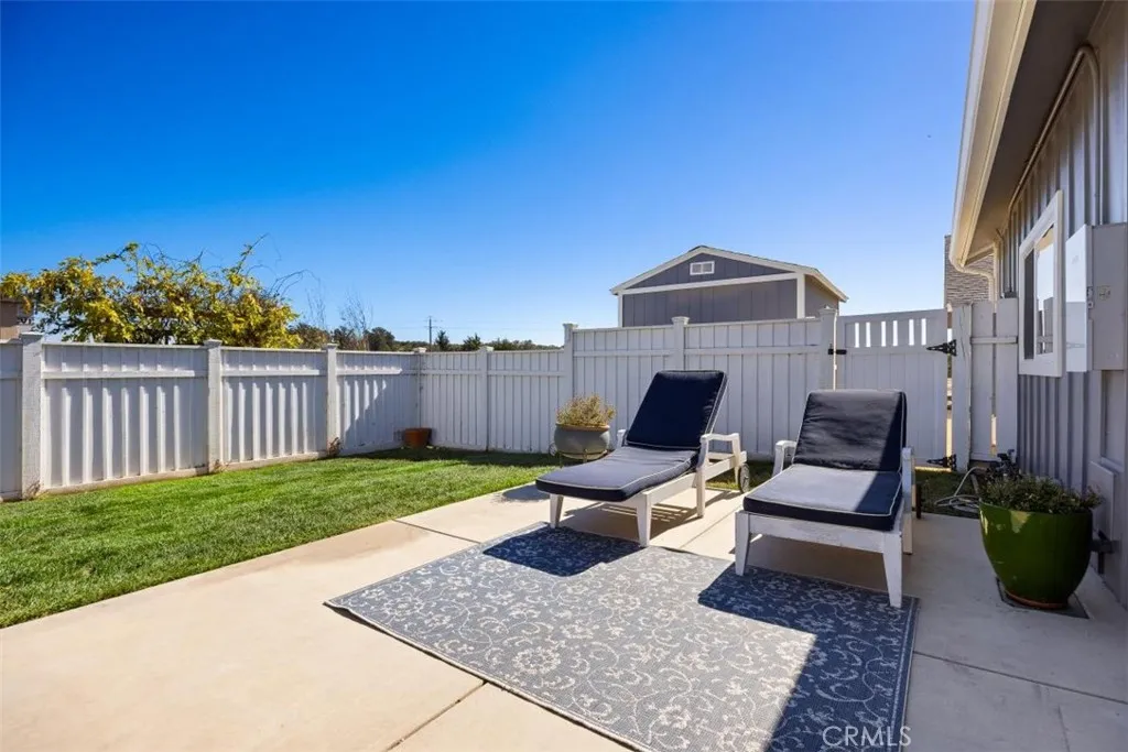 fenced back yard