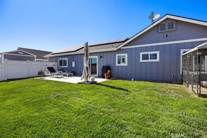 fenced back yard