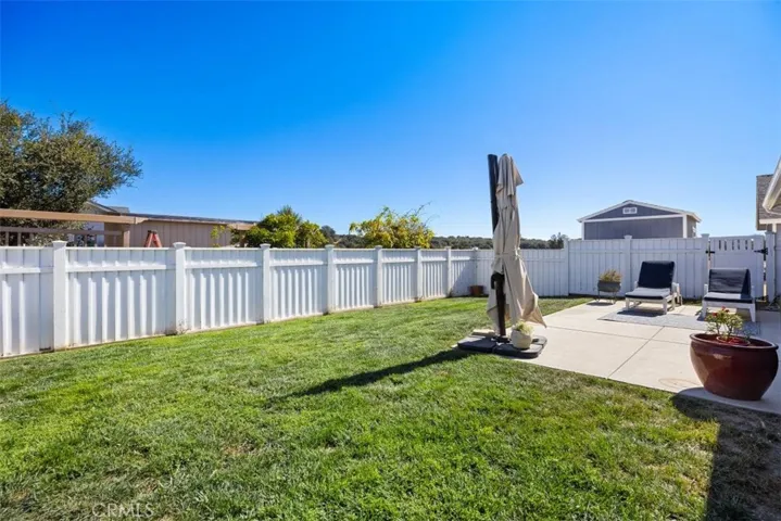 fenced back yard