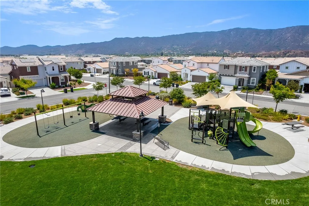 Aerial view showing the property's close proximity to the park.