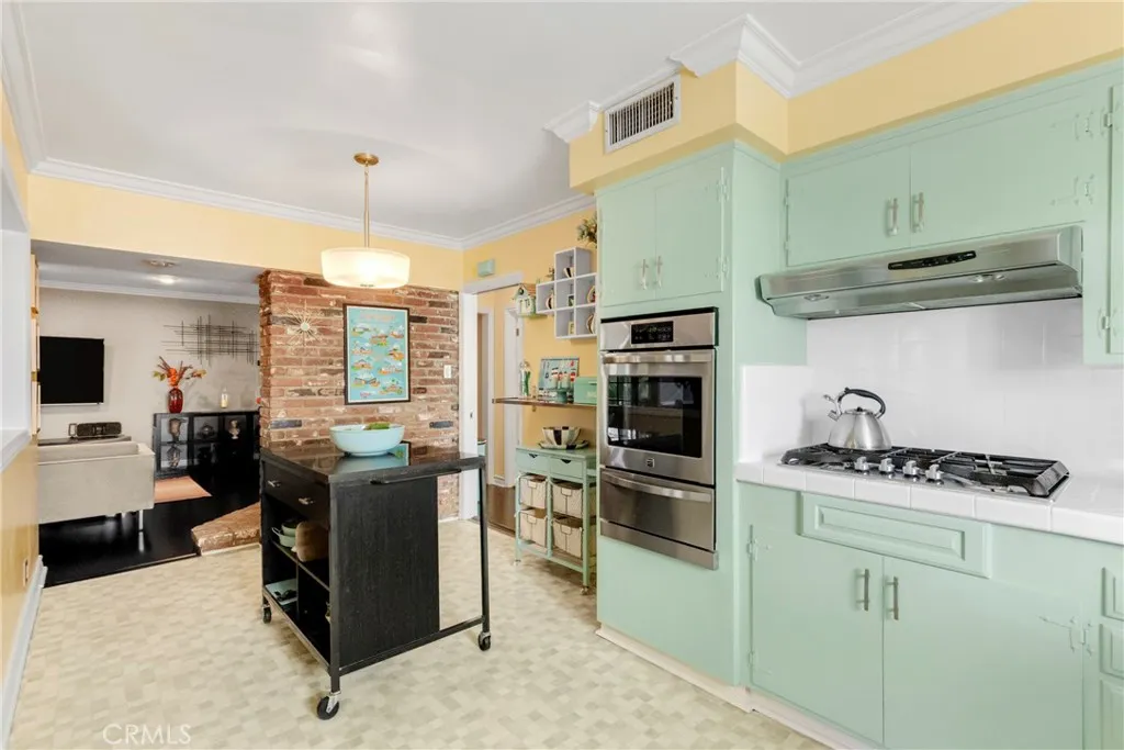 Kitchen with stainless steel appliances