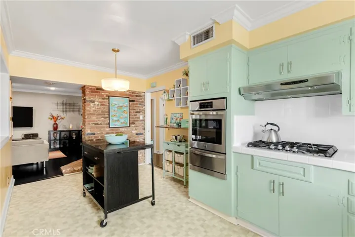 Kitchen with stainless steel appliances
