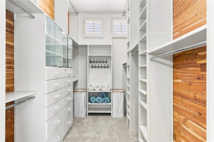 Custom Walk-In Closet with Cedar Accents, Built-In Drawers & Abundant Storage