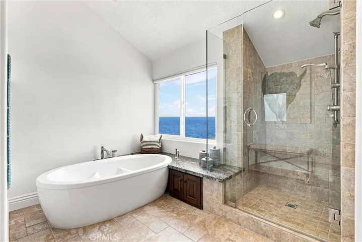 Primary Spa Bath with Soaking Tub, Walk-In Shower & Gorgeous Views