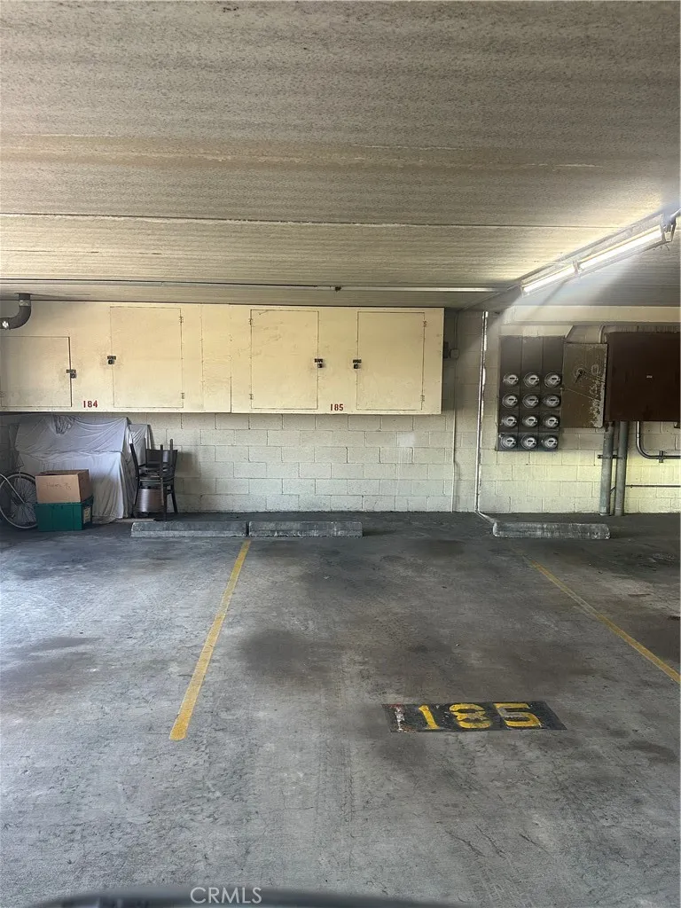 Private parking space with storage