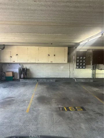 Private parking space with storage