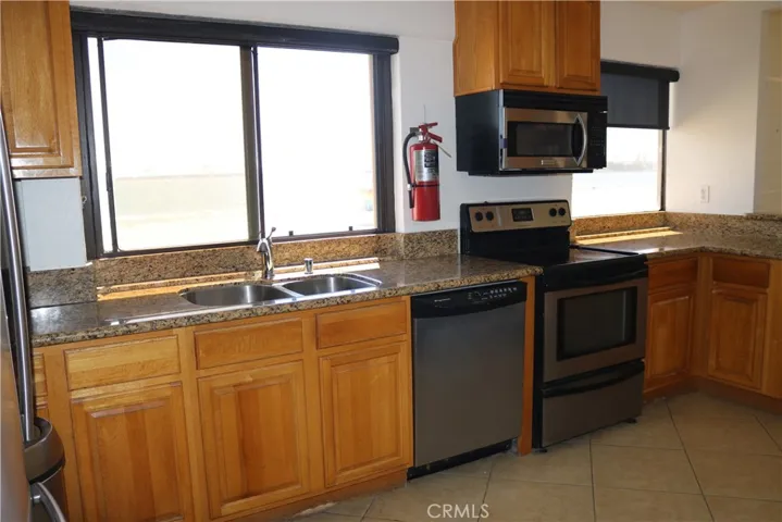 Clubhouse kitchen with shower and sauna
