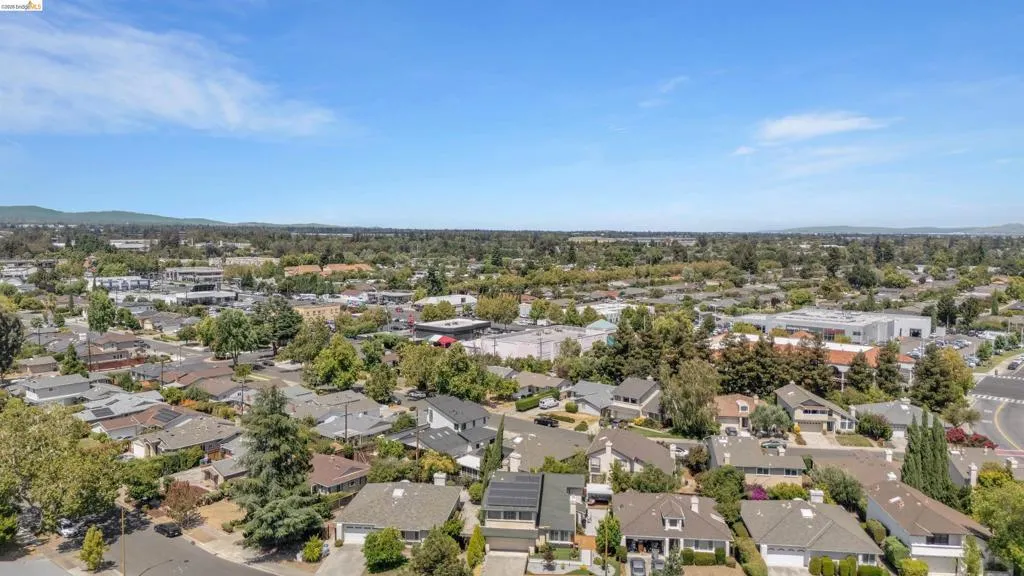 Residential neighborhood with varied architectural styles and mature trees
