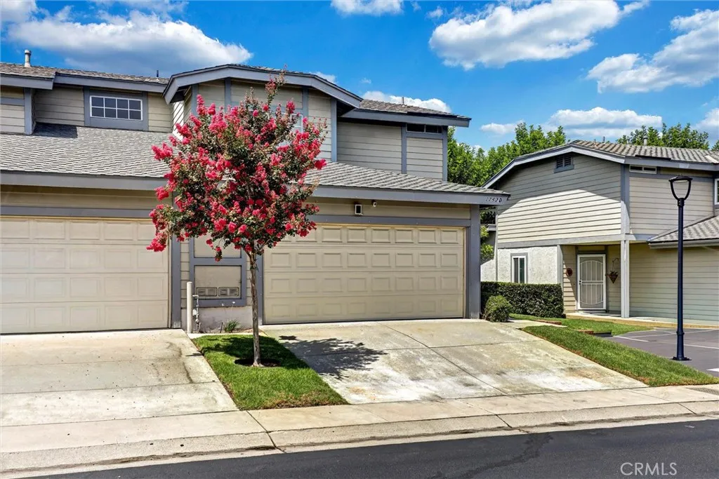 Front garage with driveway