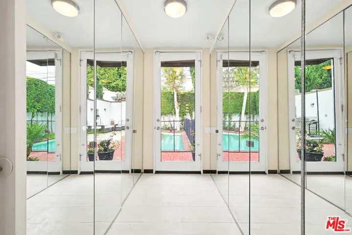 Closet with pool view