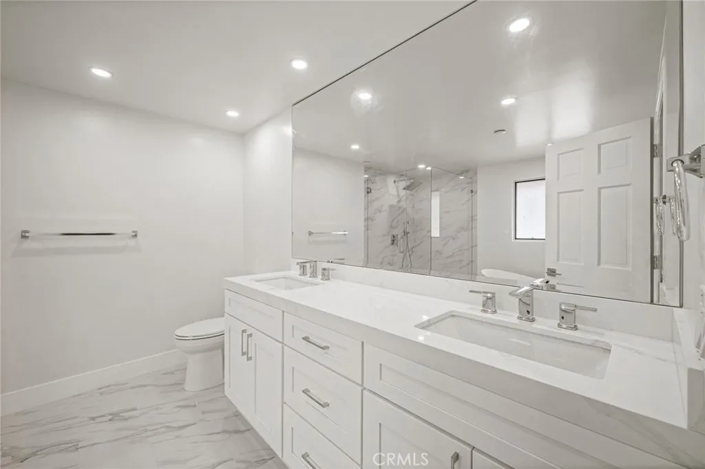 Primary bathroom with dual sinks