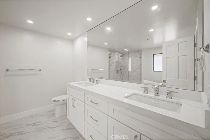 Primary bathroom with dual sinks