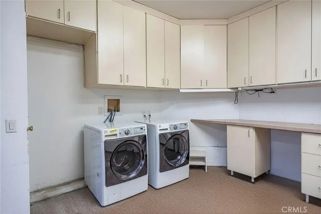 Laundry area in the garage
