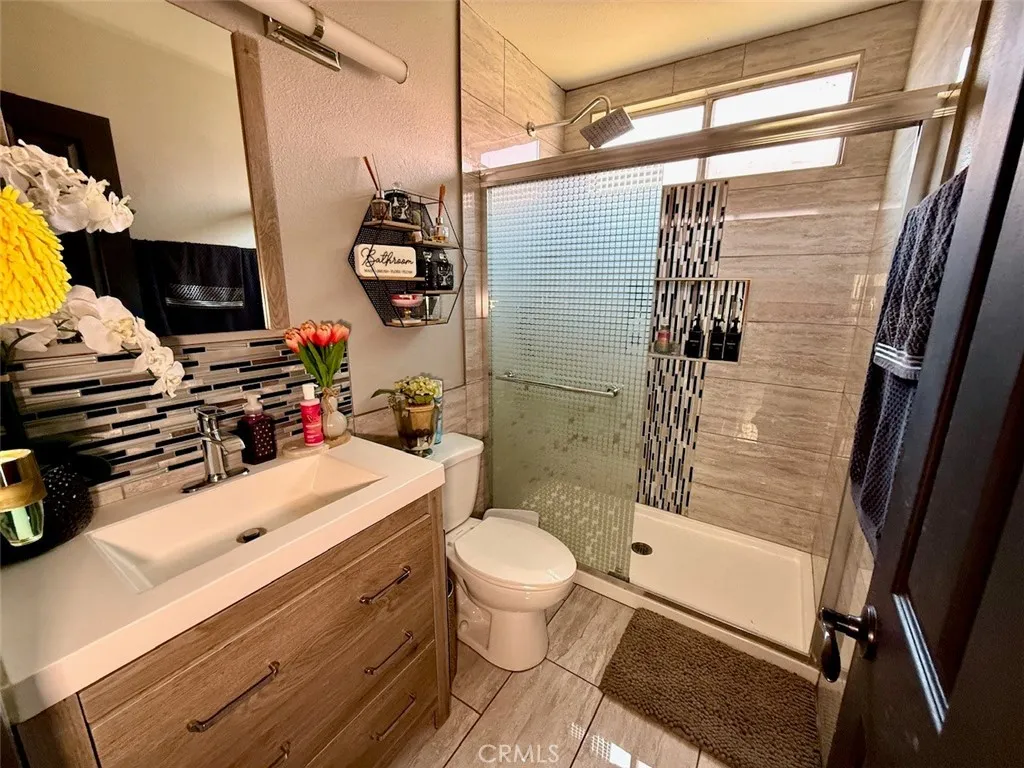 Upgraded downstairs bathroom with shower