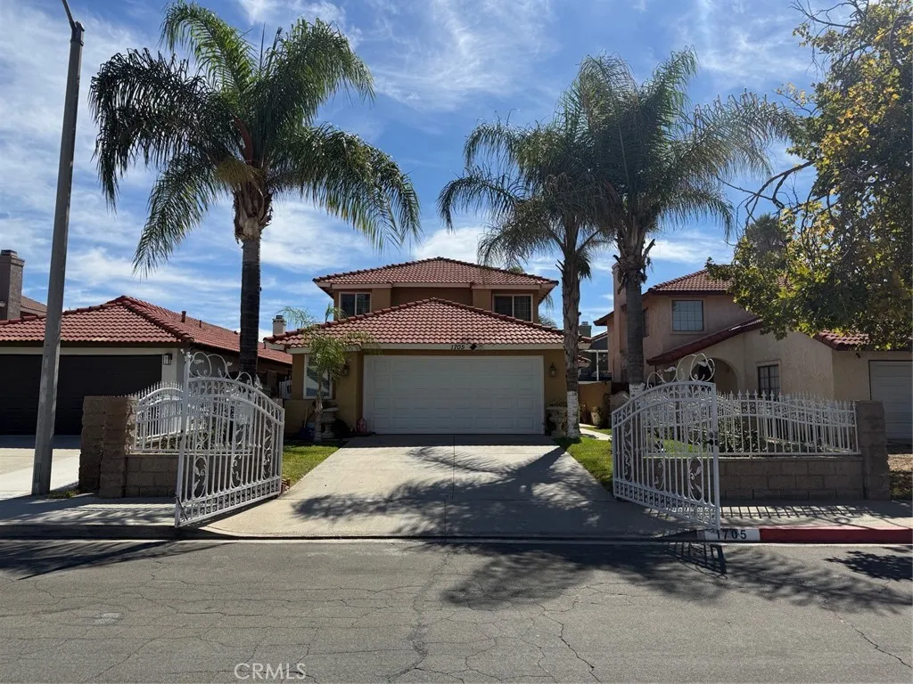front of home, gates opened