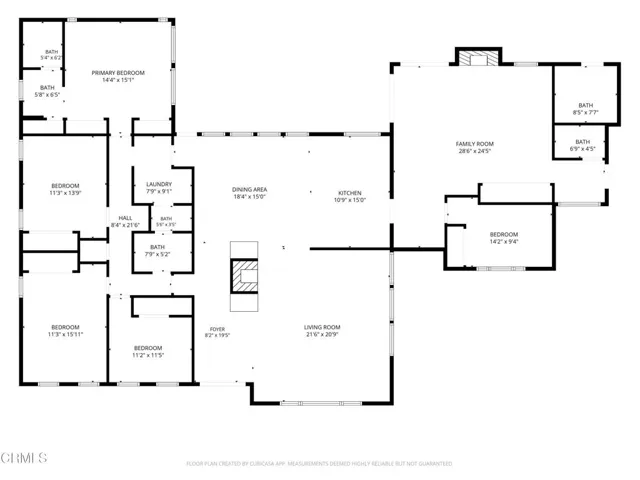 2D Floor plan for 1325 Cliff Avenue