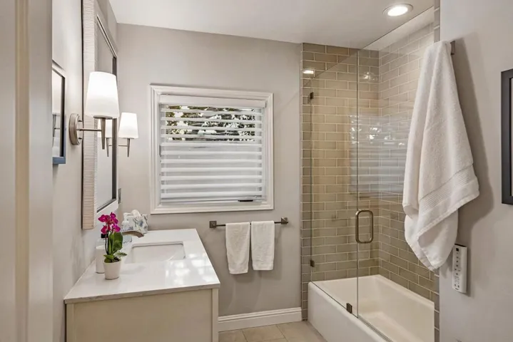 Remodeled hall bath