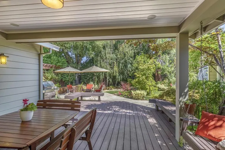 Covered deck with electric heaters