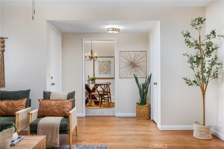 View from family room into dining room