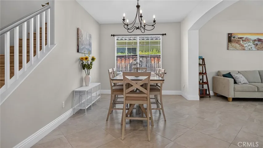 Dining area joins to formal living area