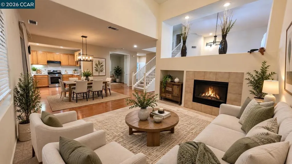 Family Room-Kitchen Virtually Staged
