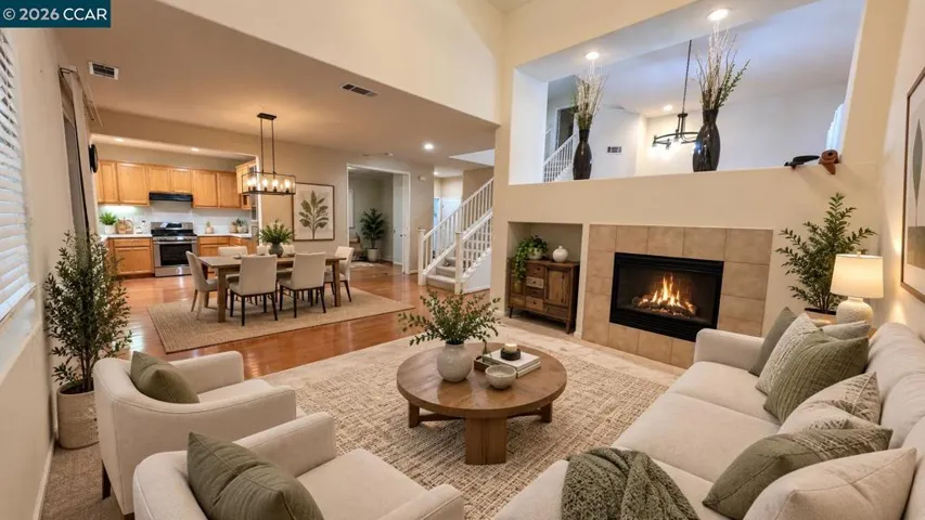 Family Room-Kitchen Virtually Staged
