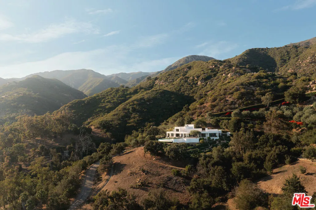 Aerial View Towards Mountains