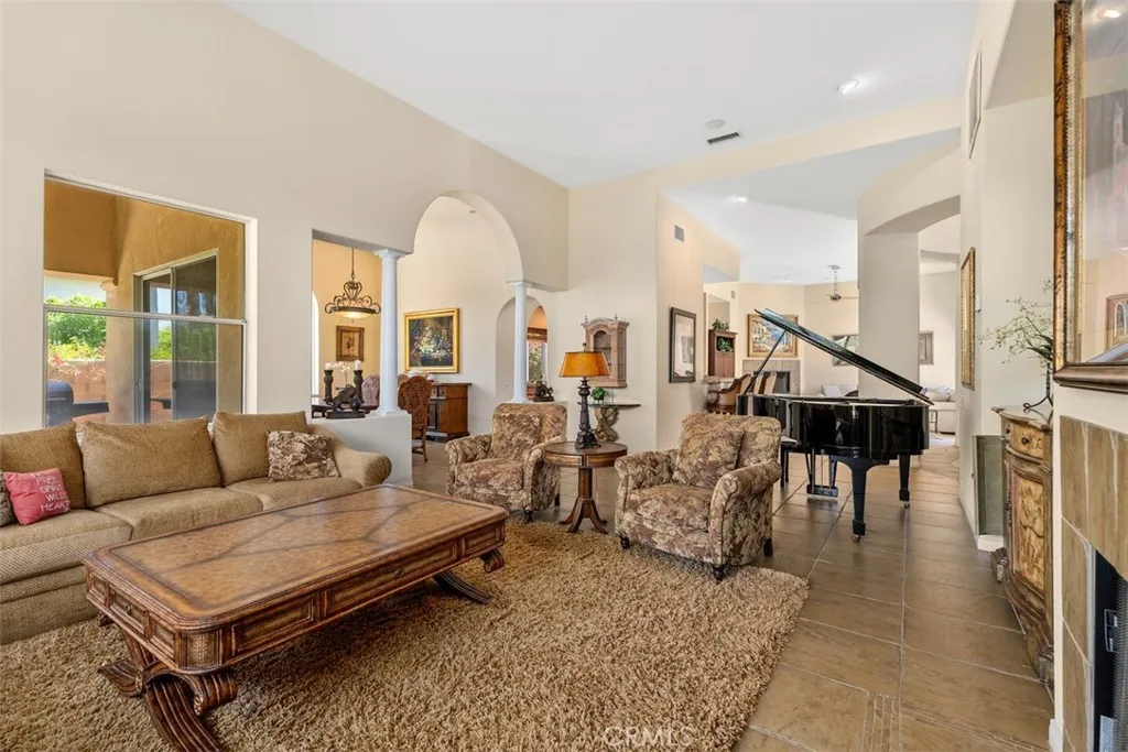 Formal living room with fireplace