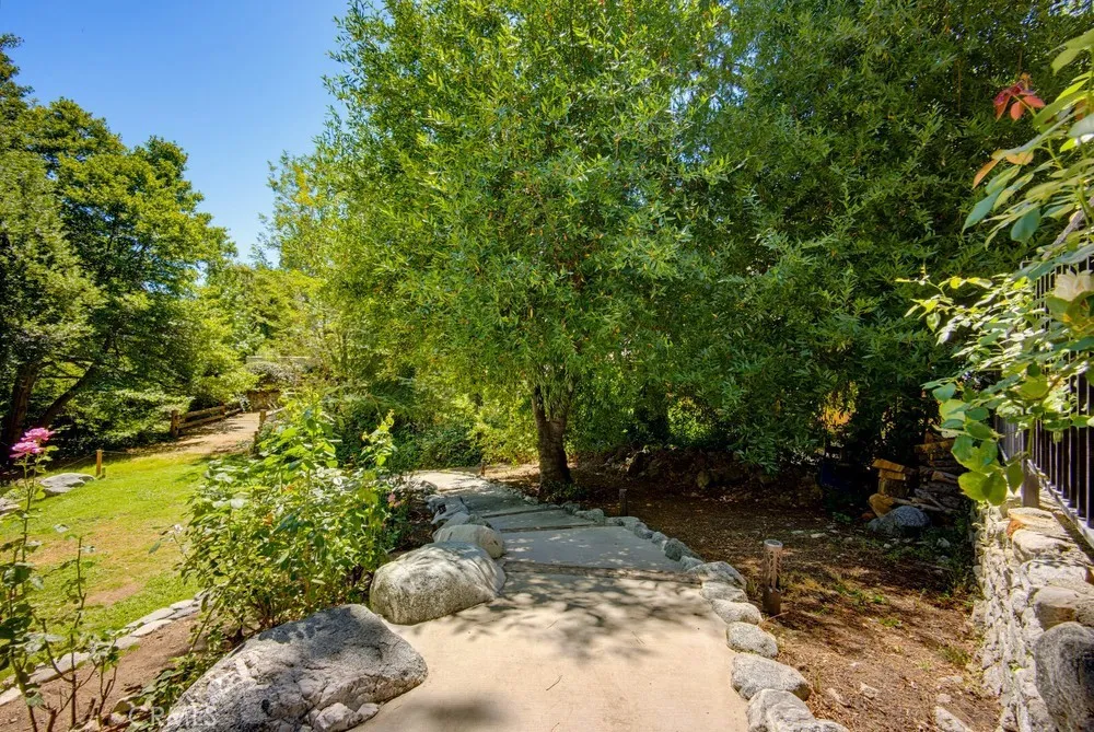 Walkway leading down to Pond