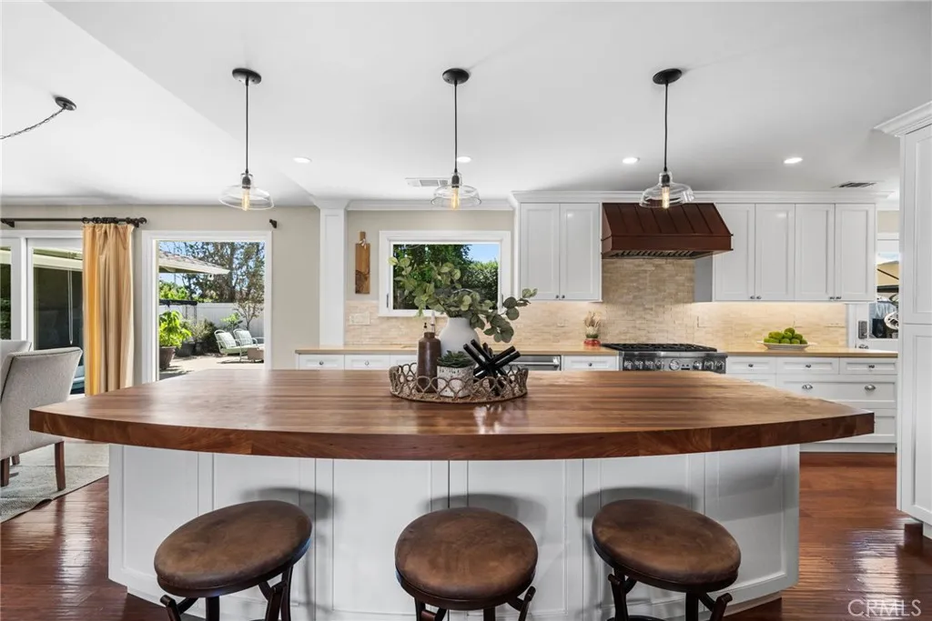 Large center butcher block island