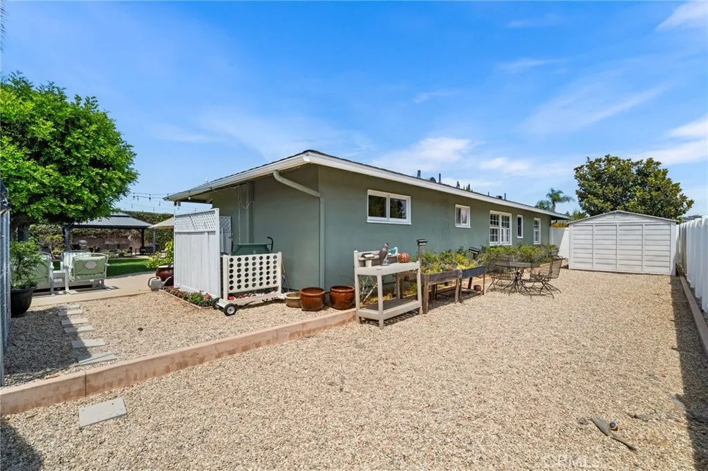 plenty of room to create your own space, use for storage, or add more garden beds.