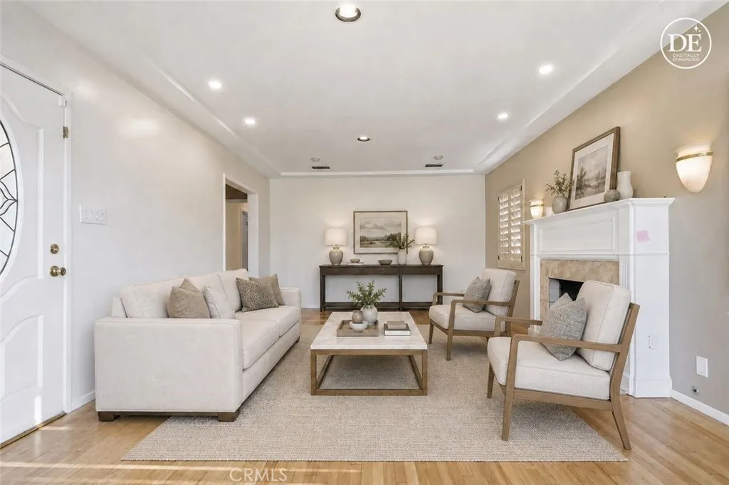Virtually staged living room