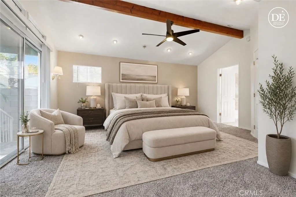 Primary bedroom virtually staged