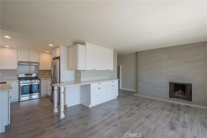 Living area with fireplace