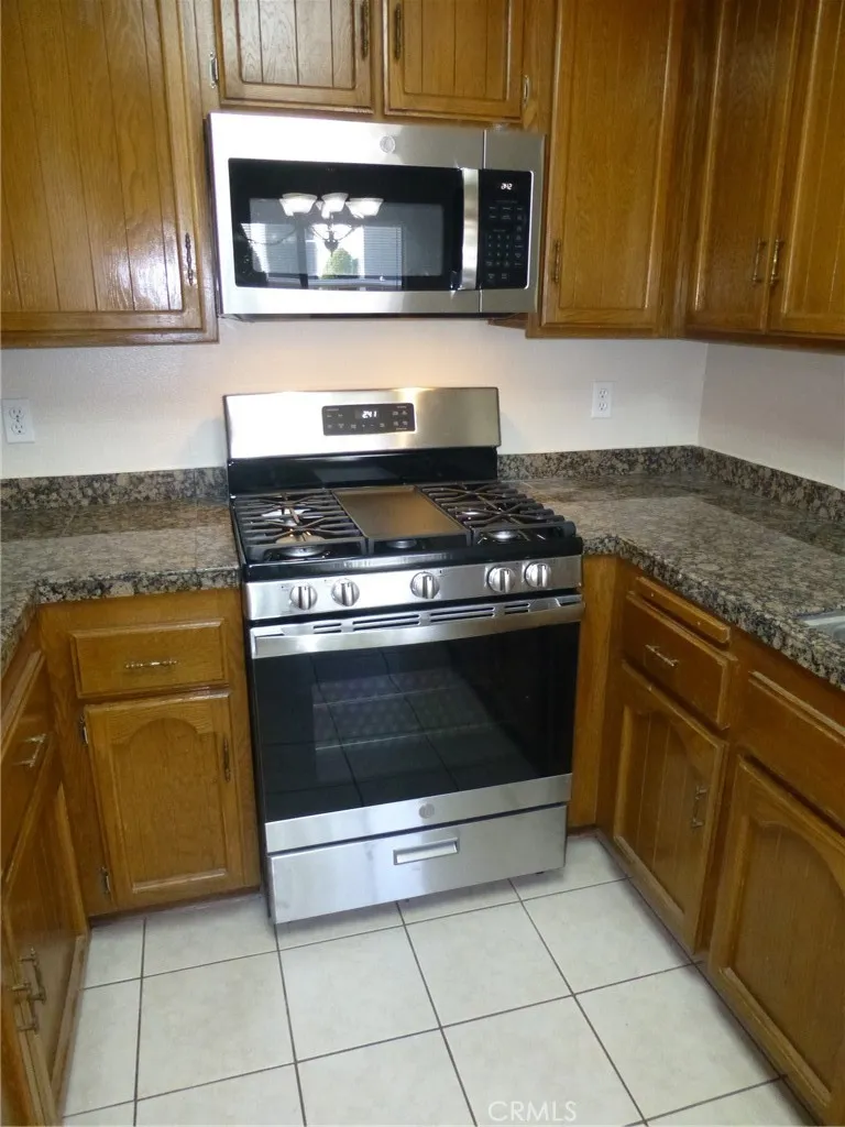 stainless stove and microwave