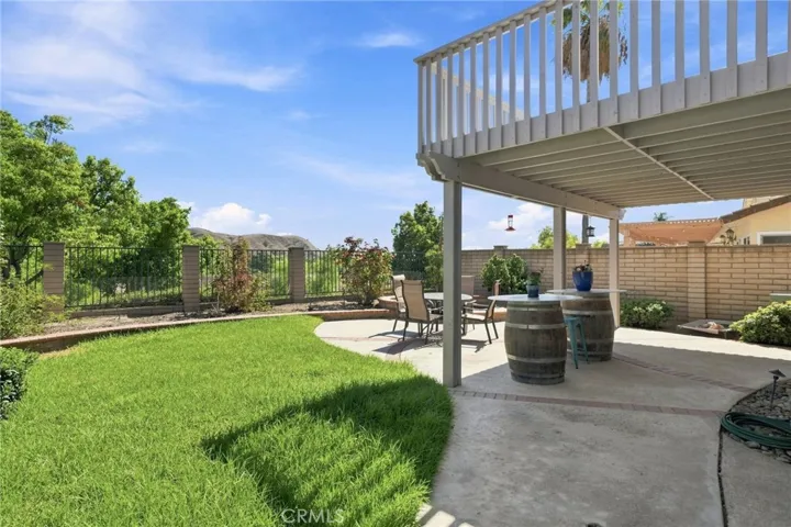 The backyard offers relaxing and enjoying the peaceful mountain views.