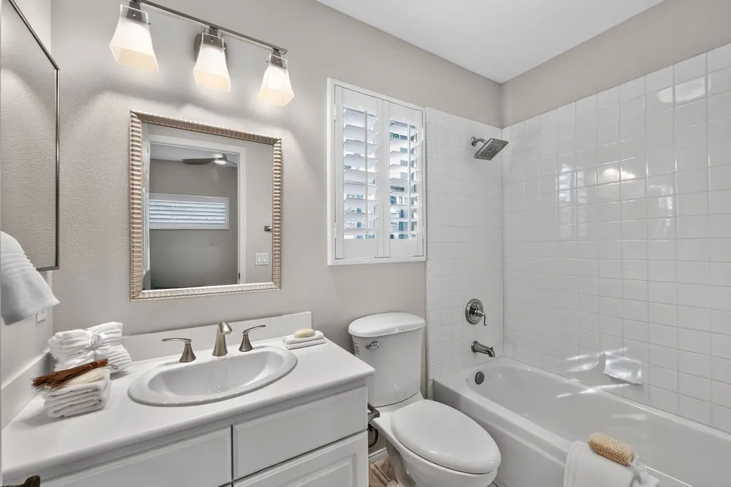 The smaller ensuite bathroom at the front of the home