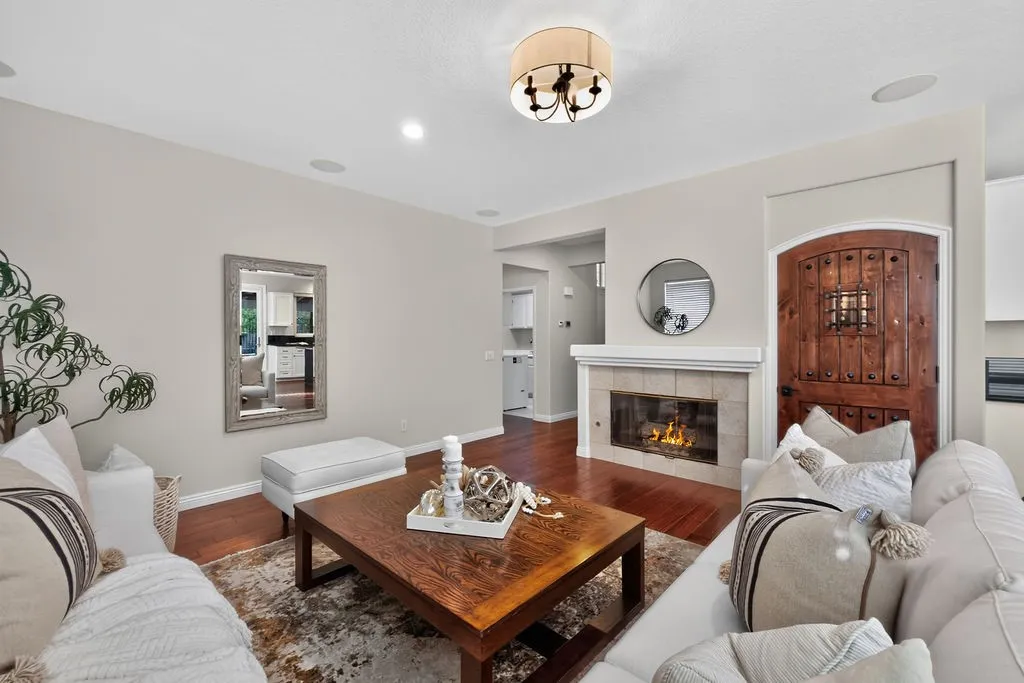 Casual living room adjacent to the first floor bedroom, bathroom, and laundry room