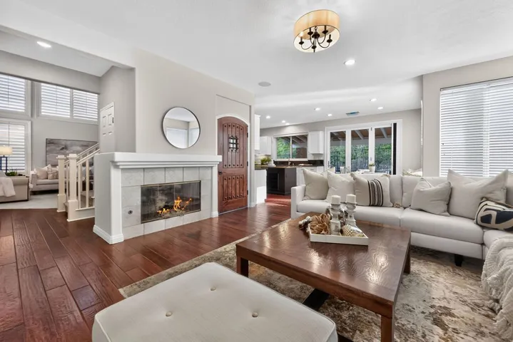 Casual living area with fireplace
