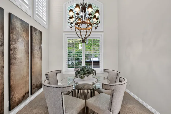 Formal dining room overlooking the backyard