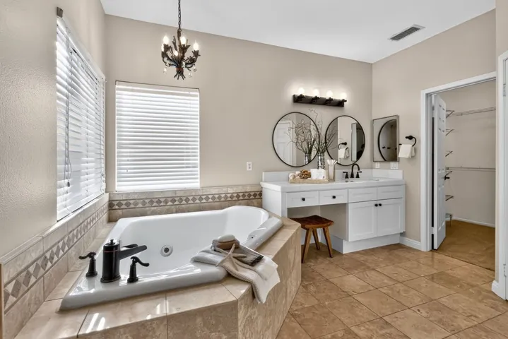 A spa experience in the primary bath