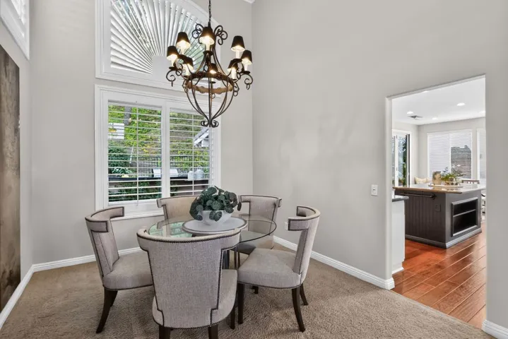 Dining flows into the kitchen area
