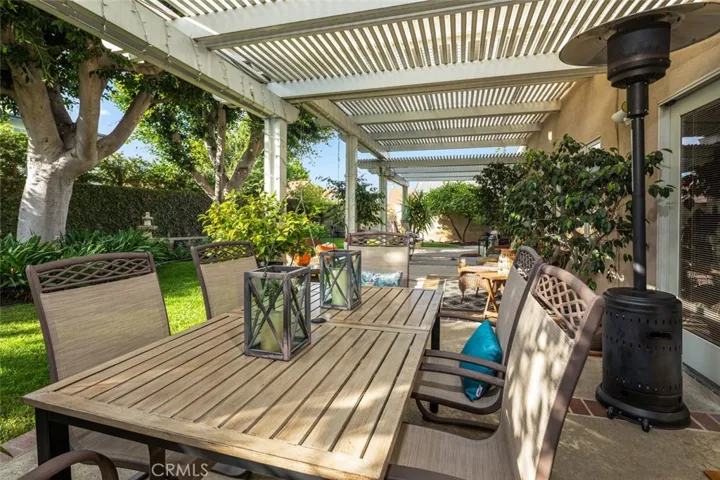 The patio is covered by low-maintenance Alumawood.