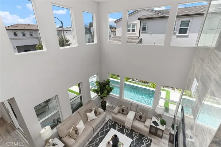 Enjoy picturesque blue skies and beautiful sunsets through the home's expansive windows.
