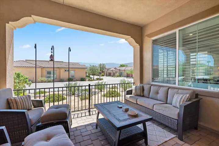 Spacious covered patio with a view!