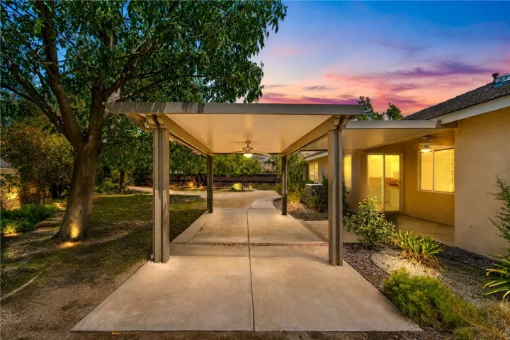 Patio cover with ceiling fans
