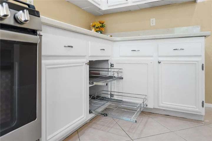 Kitchen with roll out drawers