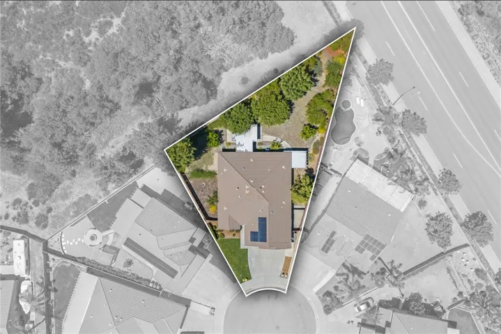 Aerial showing open space in rear