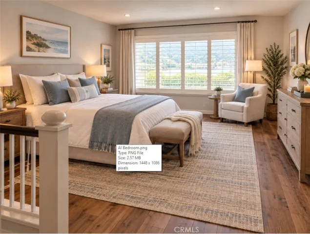 Primary Bedroom (furniture virtually staged)